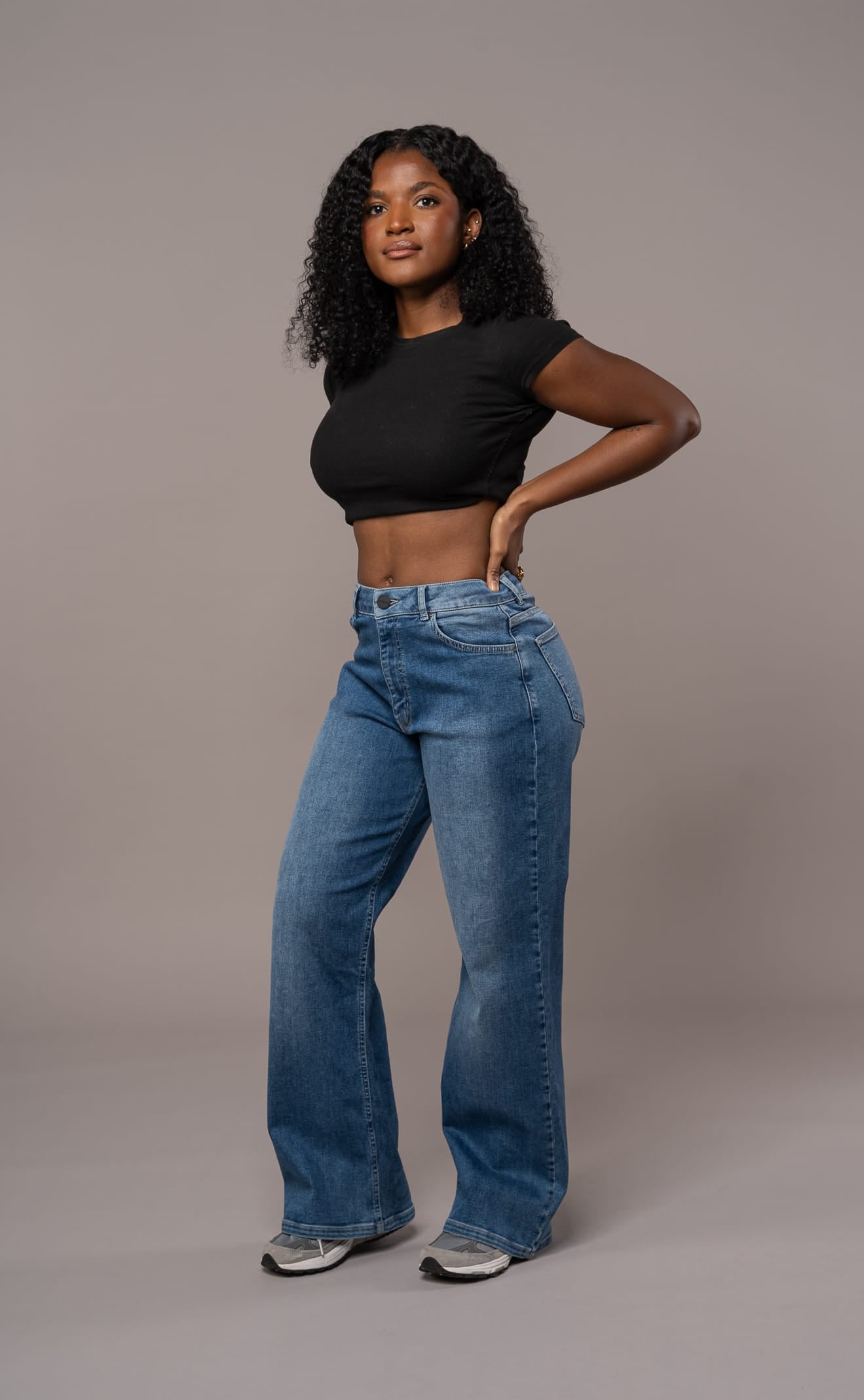 Womens Baggy Fitjeans - Stonewashed Blue