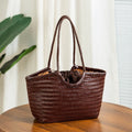 Bolso tote Bianca de piel tejida a mano