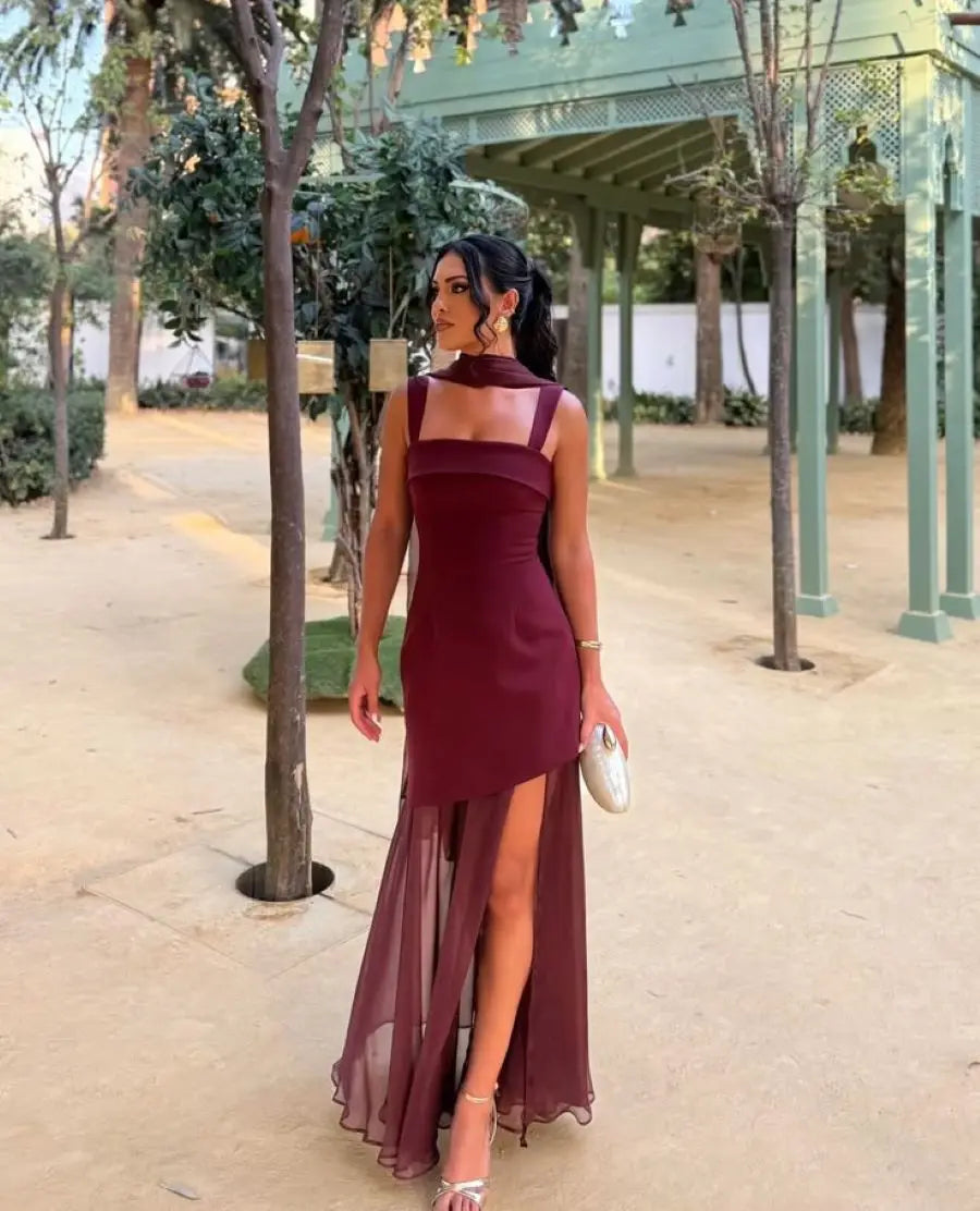 Vestido maxi Astoria con corsé palabra de honor