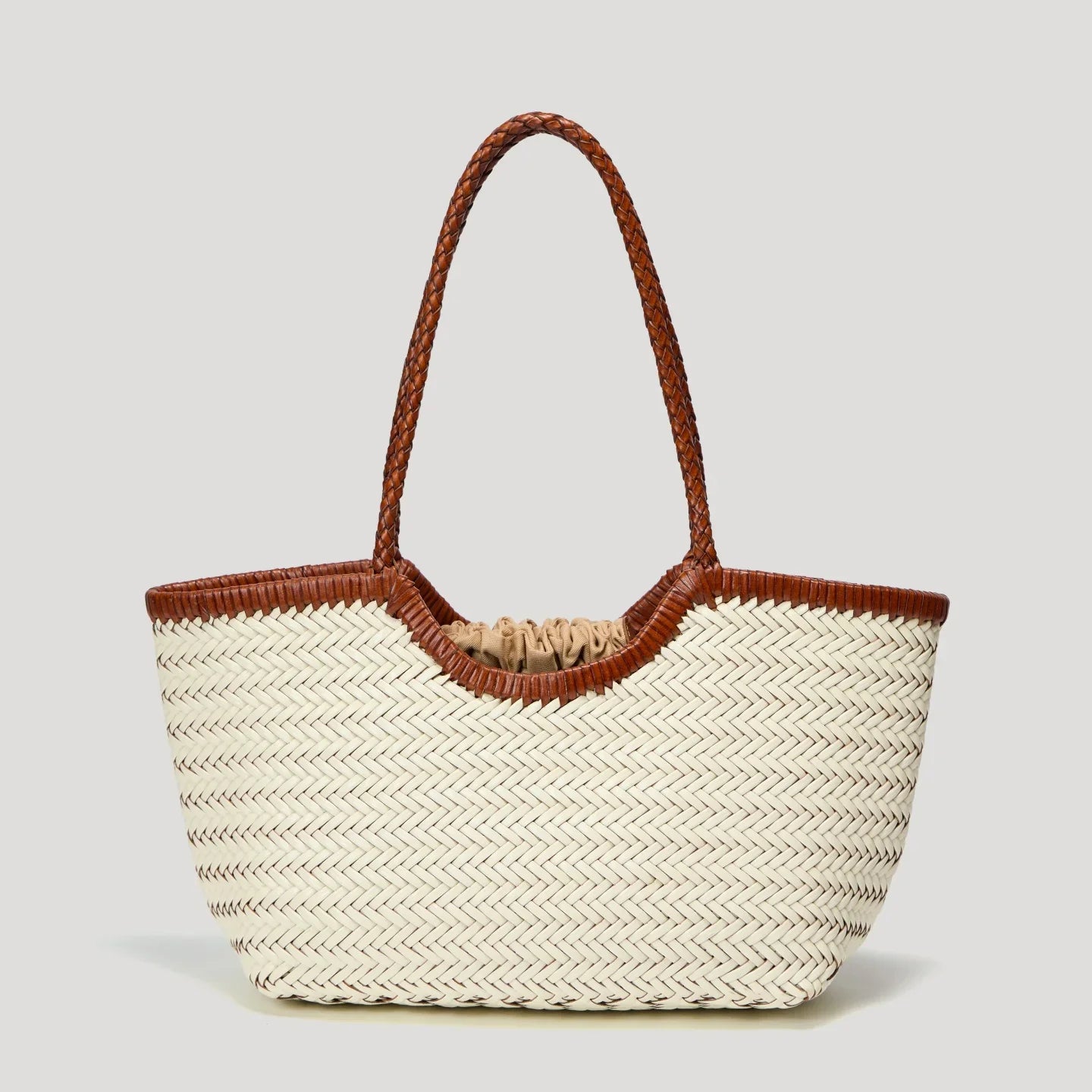 Bolso tote Bianca de piel tejida a mano