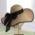 SOMBRERO DE PLAYA DE PAJA CON LAZO PARA MUJER,