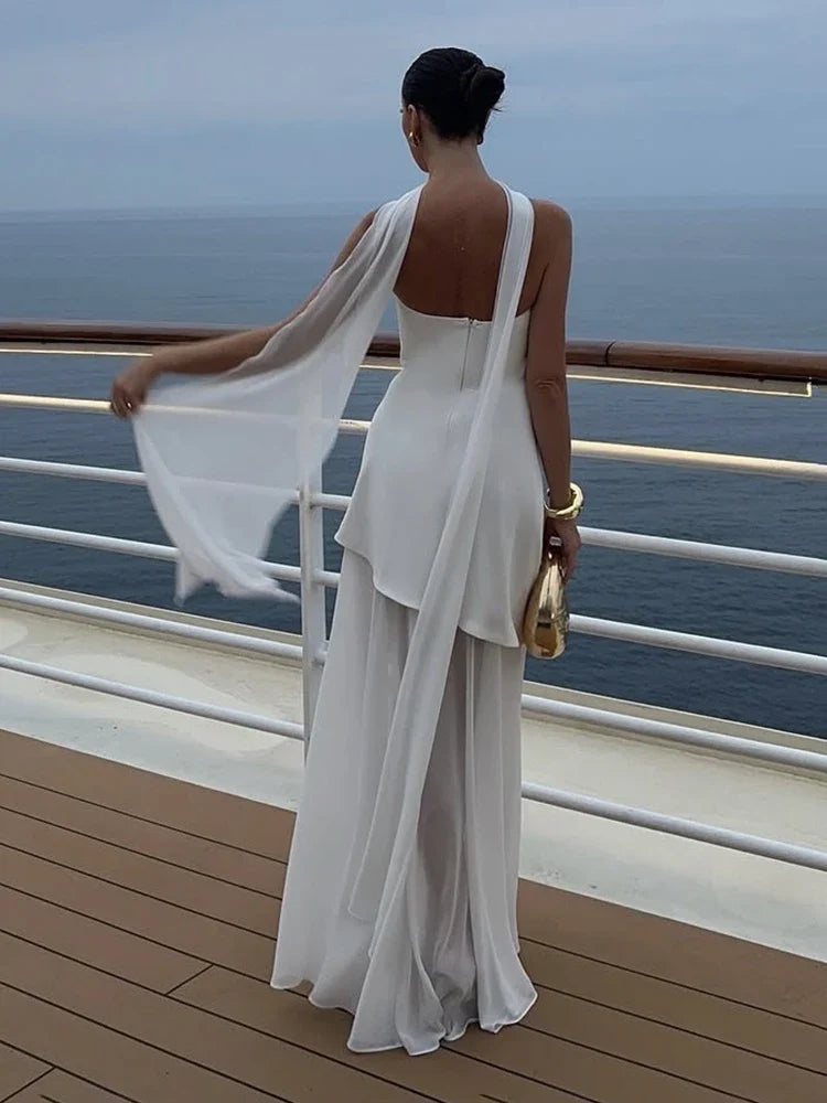 Vestido maxi Astoria con corsé palabra de honor