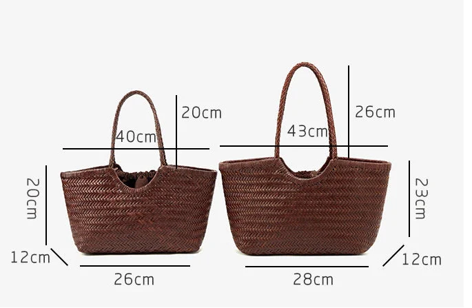 Bolso tote Bianca de piel tejida a mano