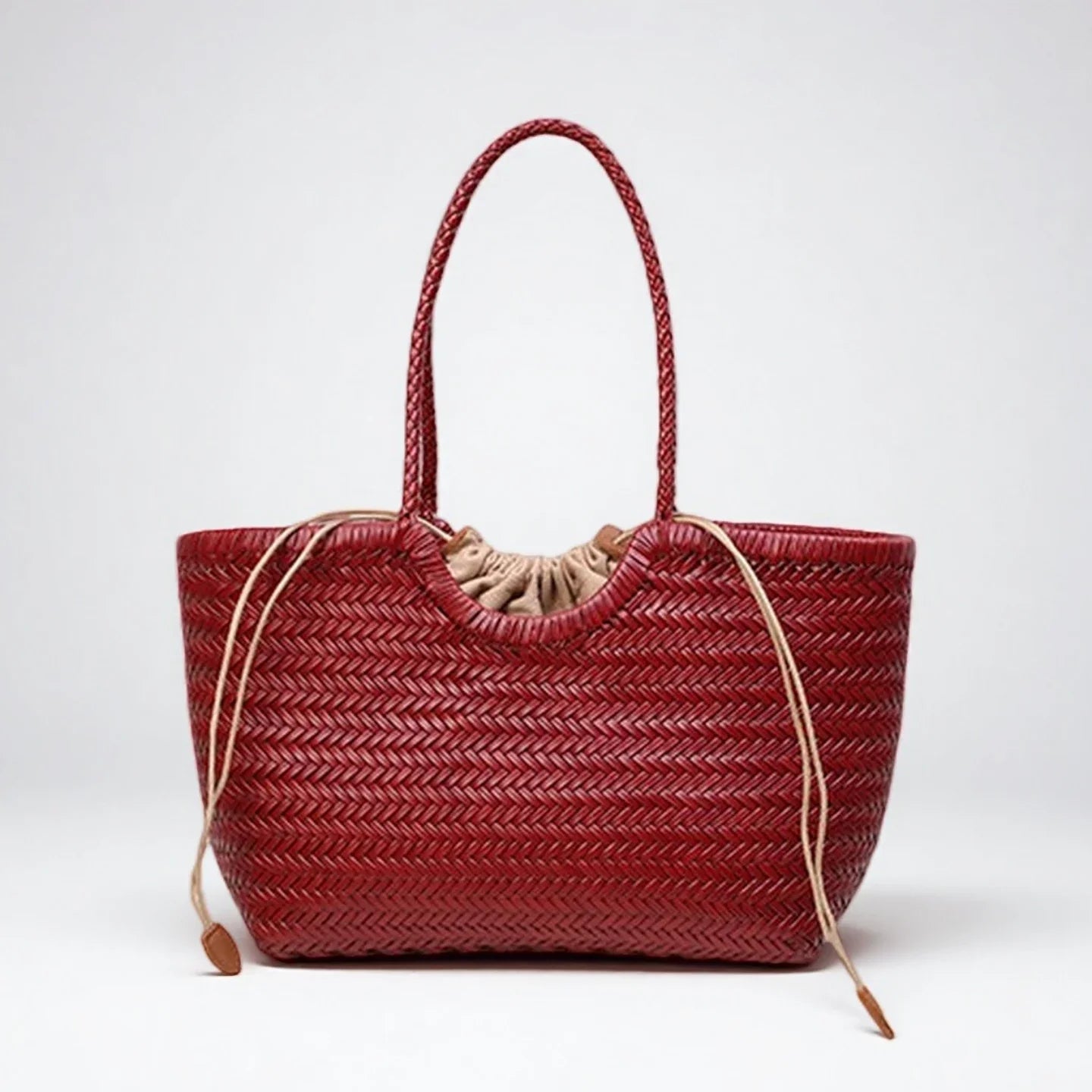 Bolso tote Bianca de piel tejida a mano