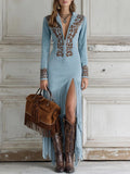 Luccia|Vestido largo estilo western para mujer