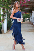 Vestido Zafiro™ Elegante Con Flecos