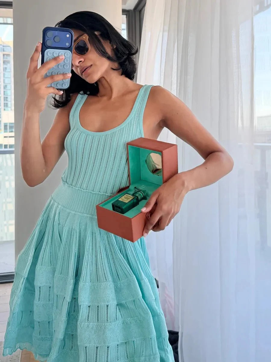Vestido mini de punto Alicia con tirantes