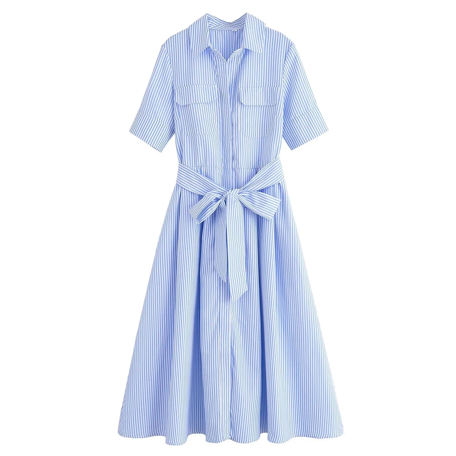 Vestido camiserO midi con cinturón Beatrice