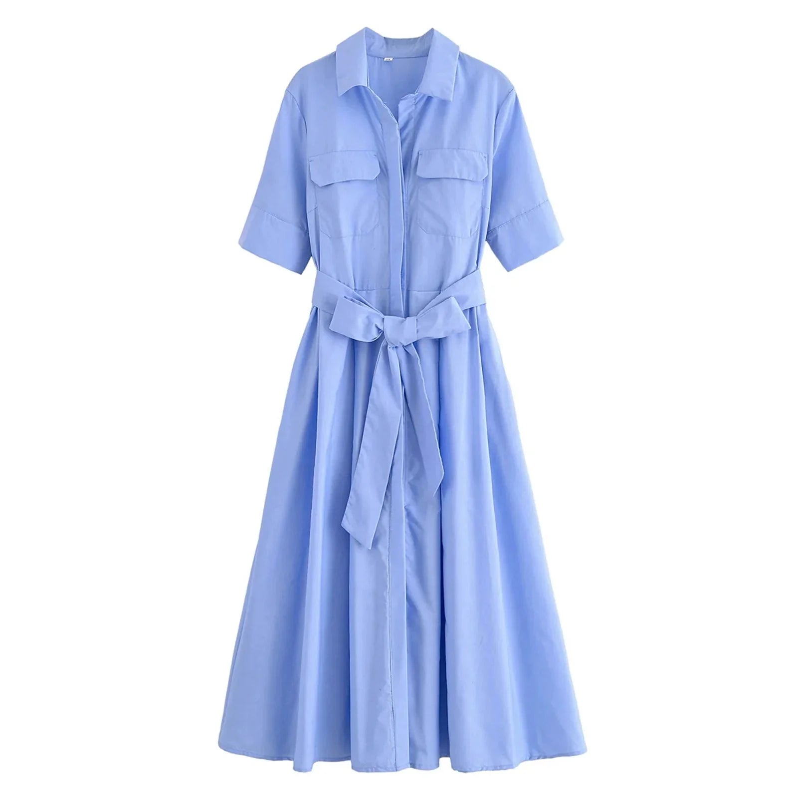 Vestido camiserO midi con cinturón Beatrice