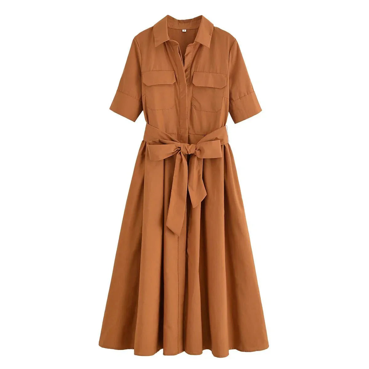 Vestido camiserO midi con cinturón Beatrice