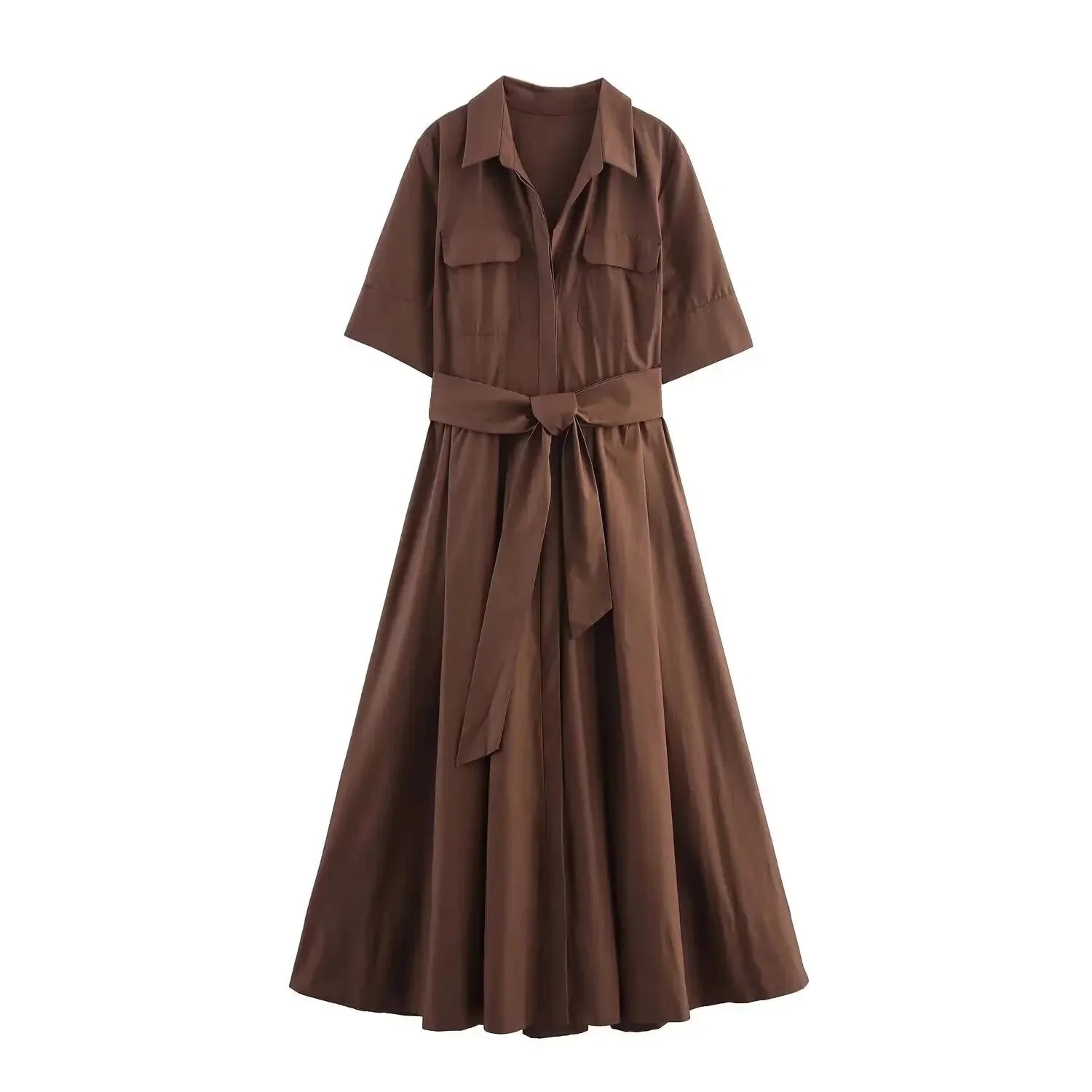 Vestido camiserO midi con cinturón Beatrice