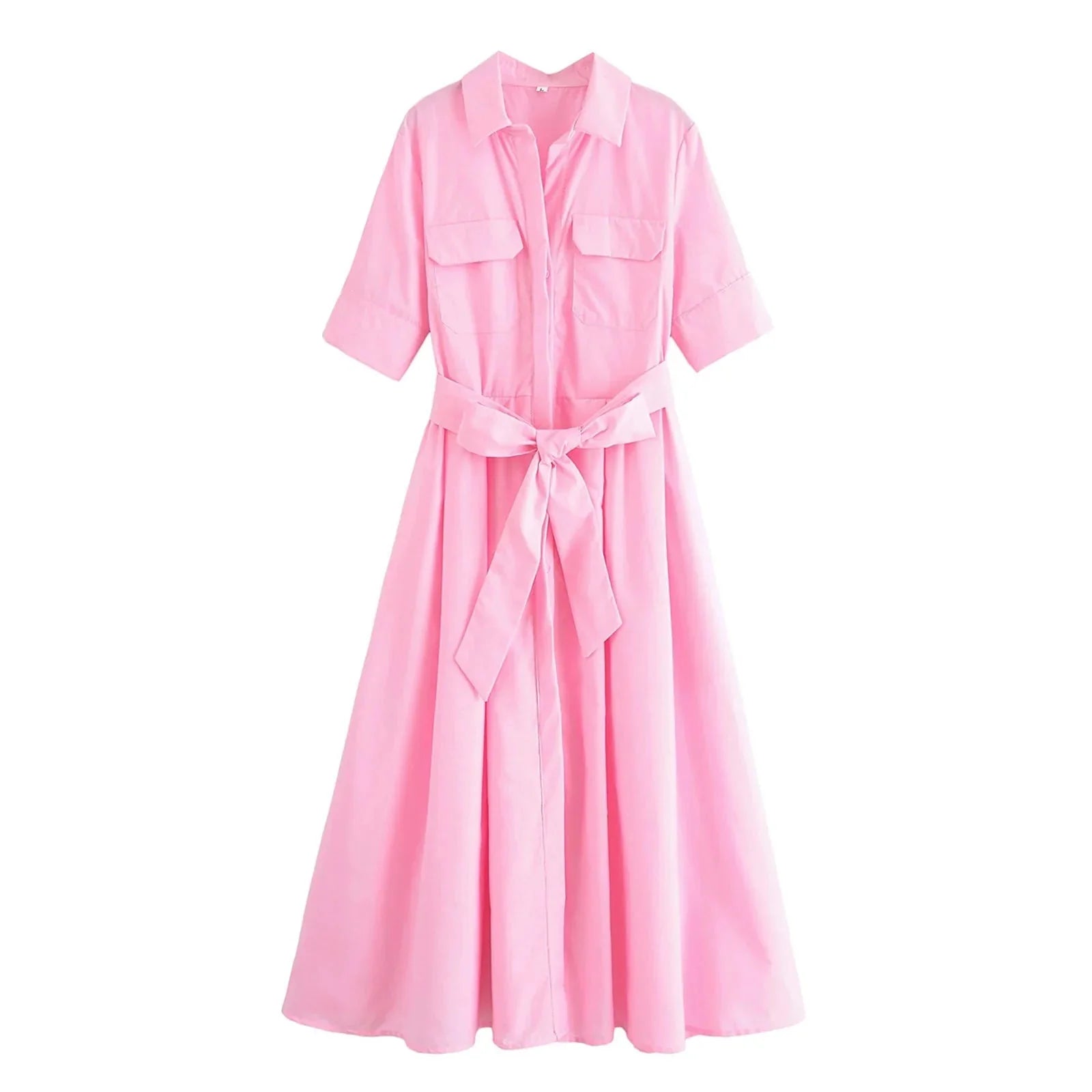 Vestido camiserO midi con cinturón Beatrice
