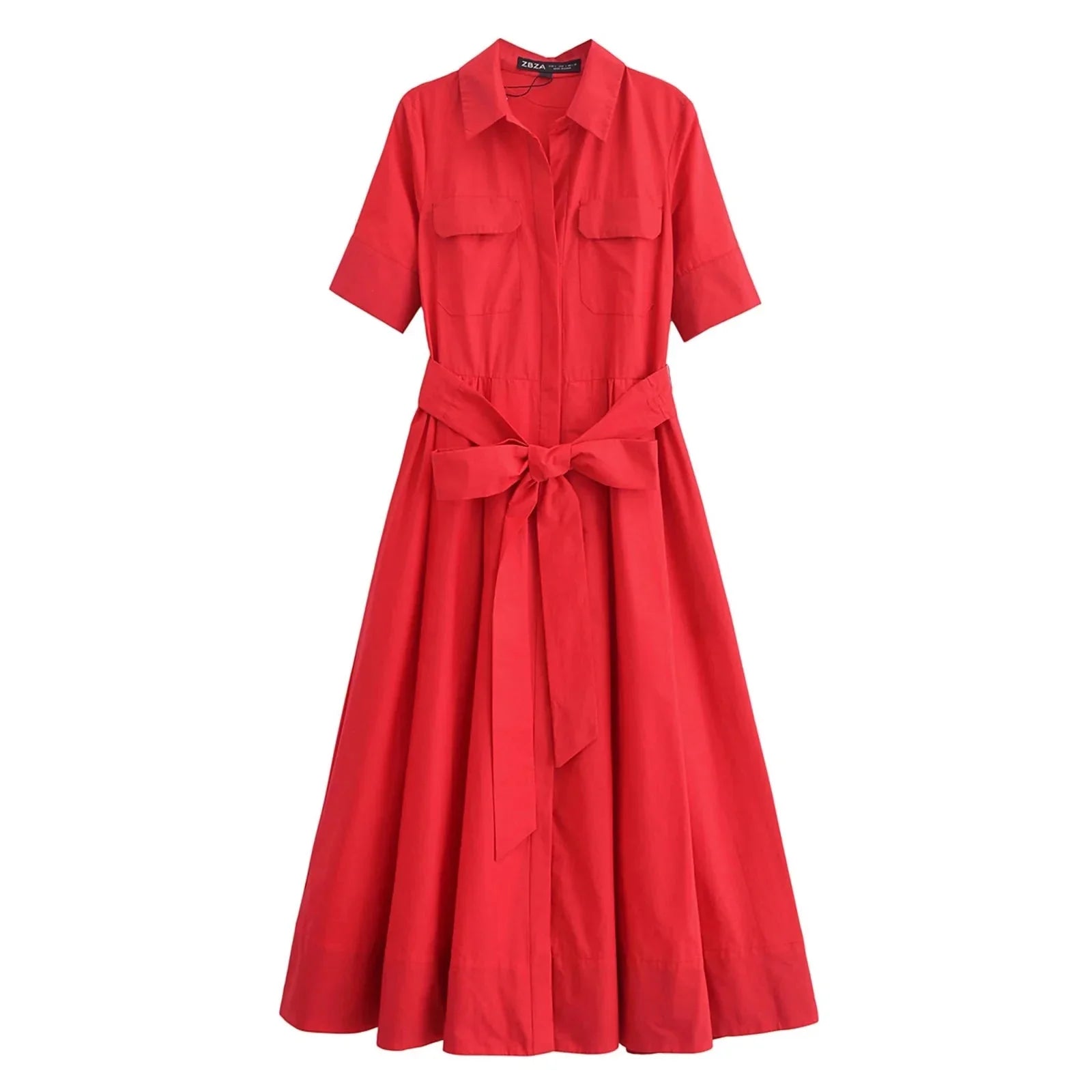 Vestido camiserO midi con cinturón Beatrice
