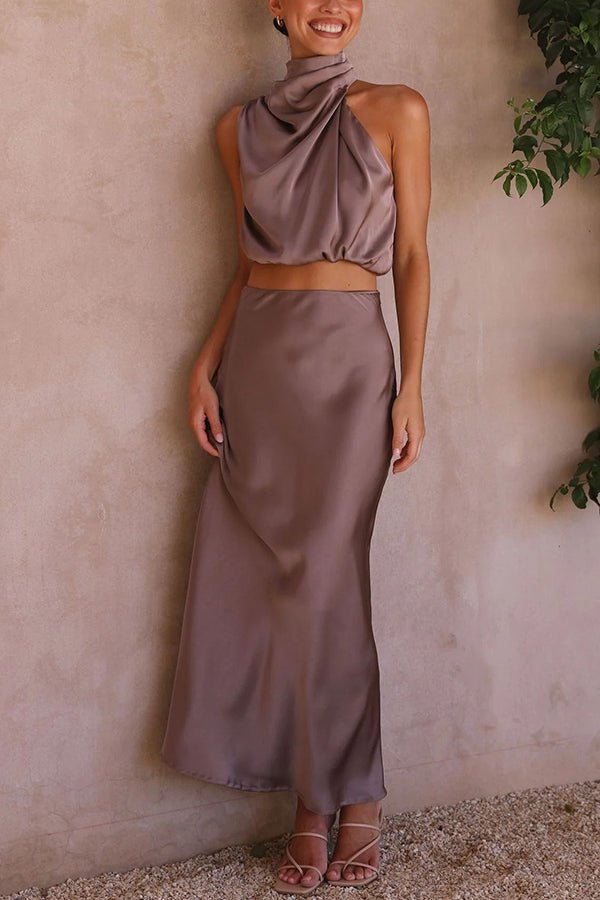 Beatrice Two-Piece Satin Wedding Guest Set