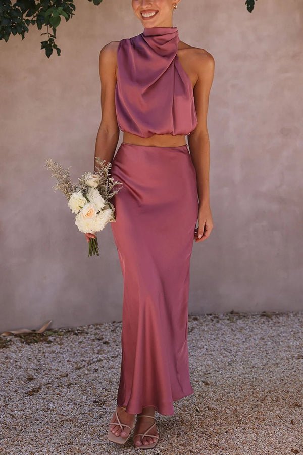 Beatrice Two-Piece Satin Wedding Guest Set