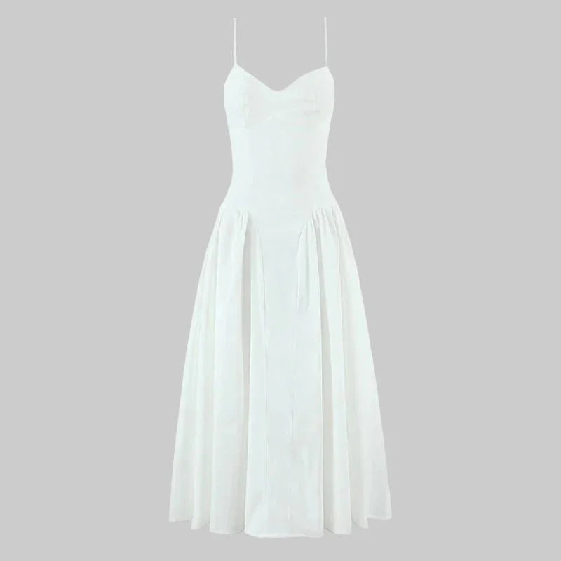 Vestido midi Luciana con tirantes finos