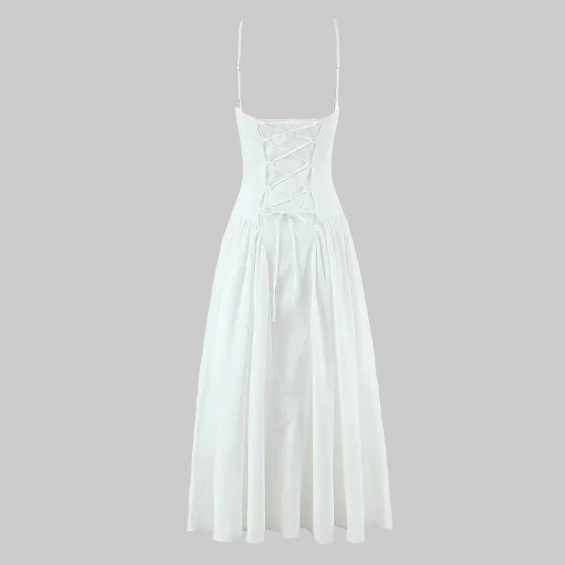 Vestido midi Luciana con tirantes finos