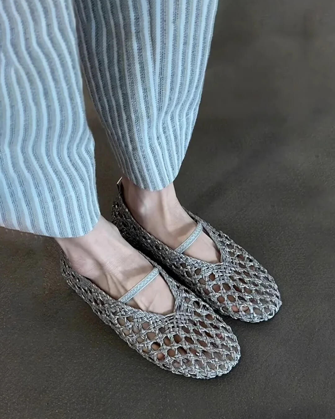 Zapatos Planos Tejidos con Detalles Huecos Francesca