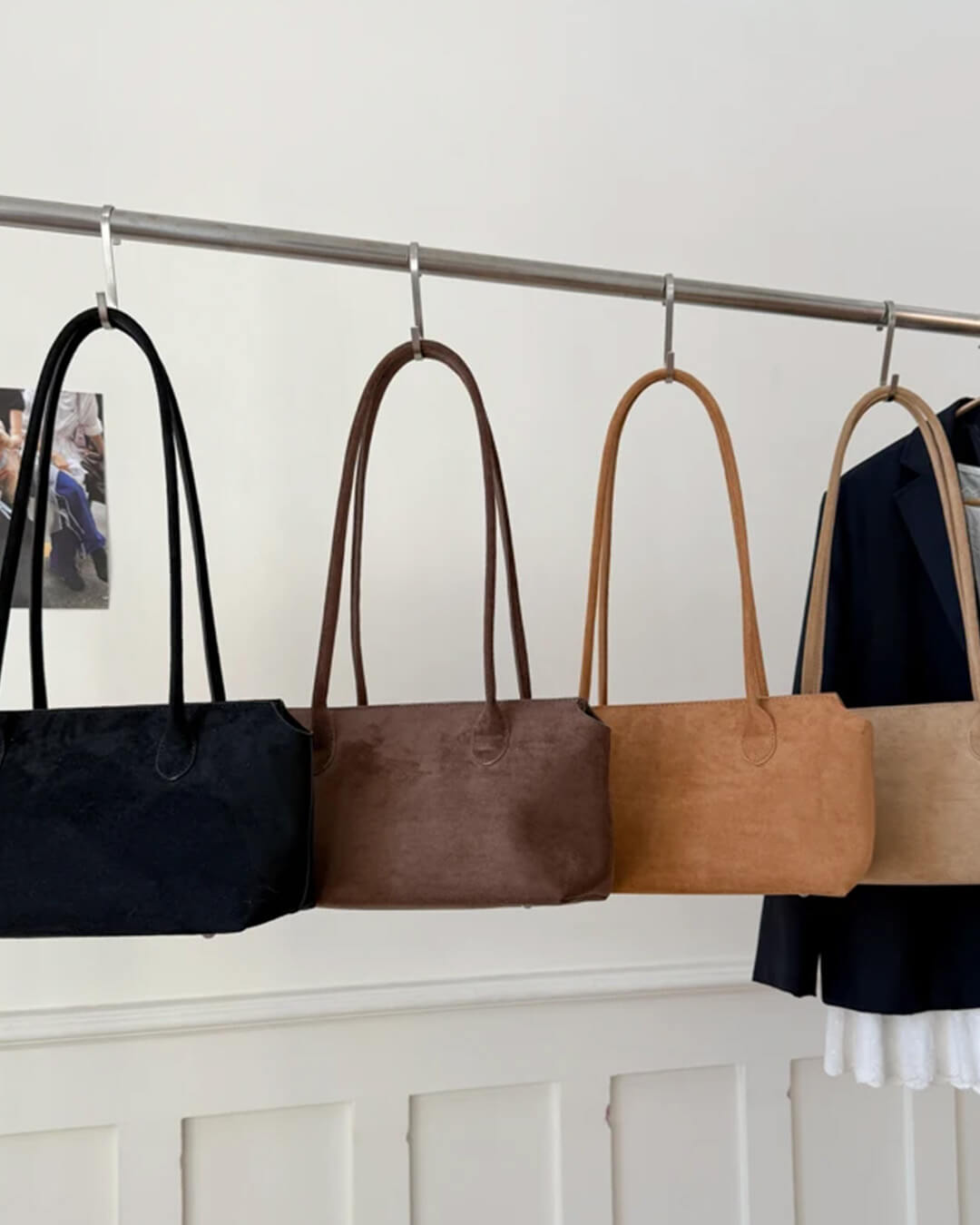 Bolso Claudine de imitación ante para hombro