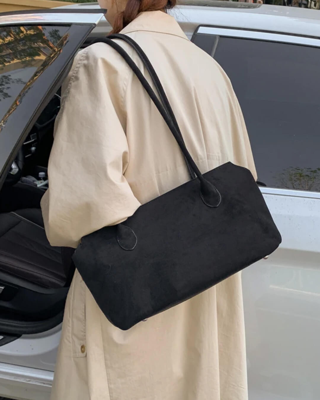Bolso Claudine de imitación ante para hombro