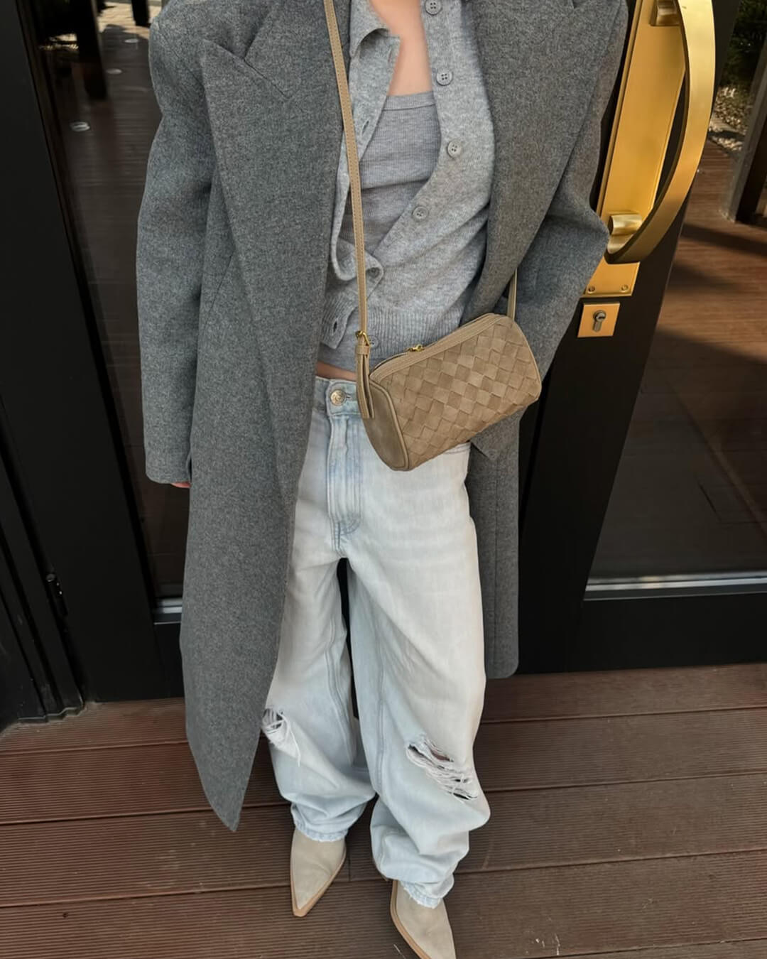 Jessica Woven Suede Bag