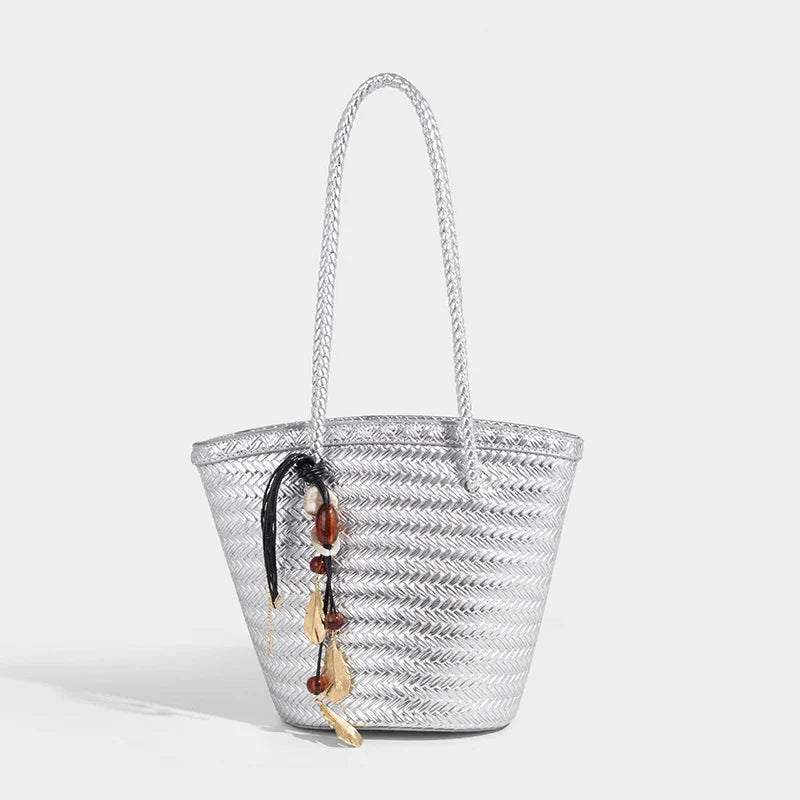 Bolso Bucket Tejido con Neceser Meryl