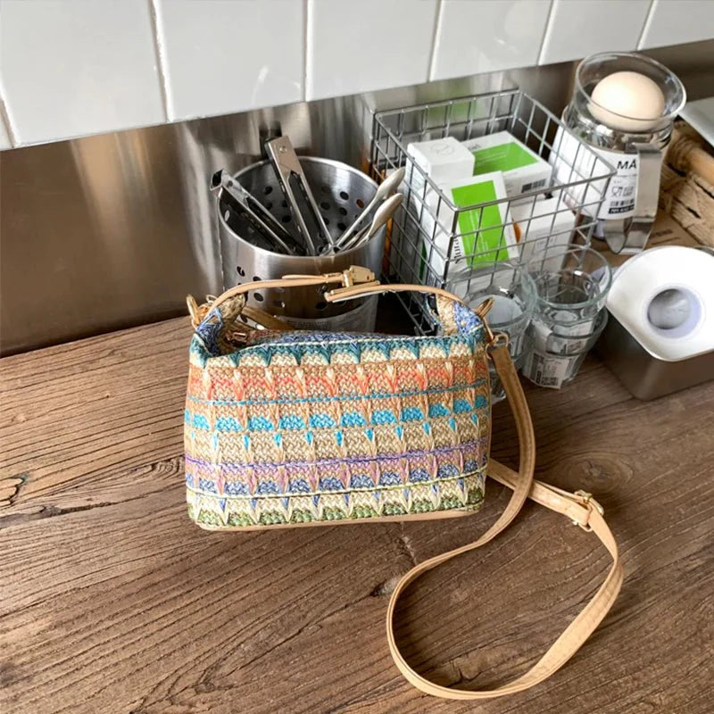 Bolso Bandolera de Raffia Tejida Raphaela