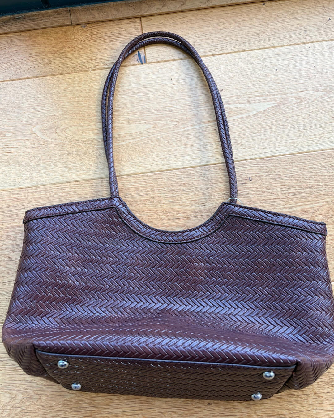 Bolsa Rica Tejida de Imitación de Cuero