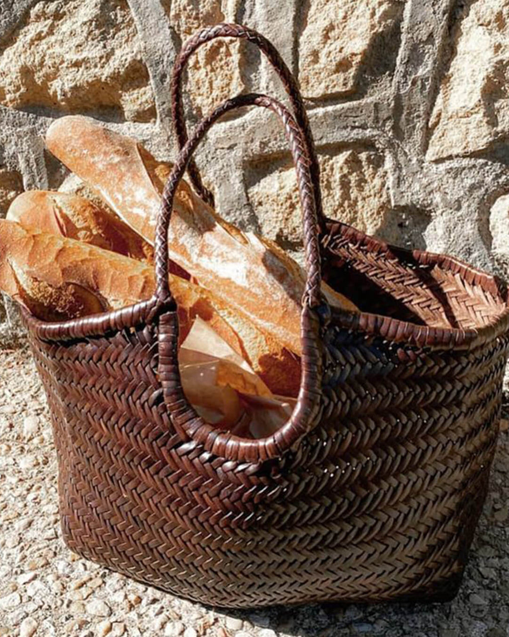 Bolsa Rica Tejida de Imitación de Cuero