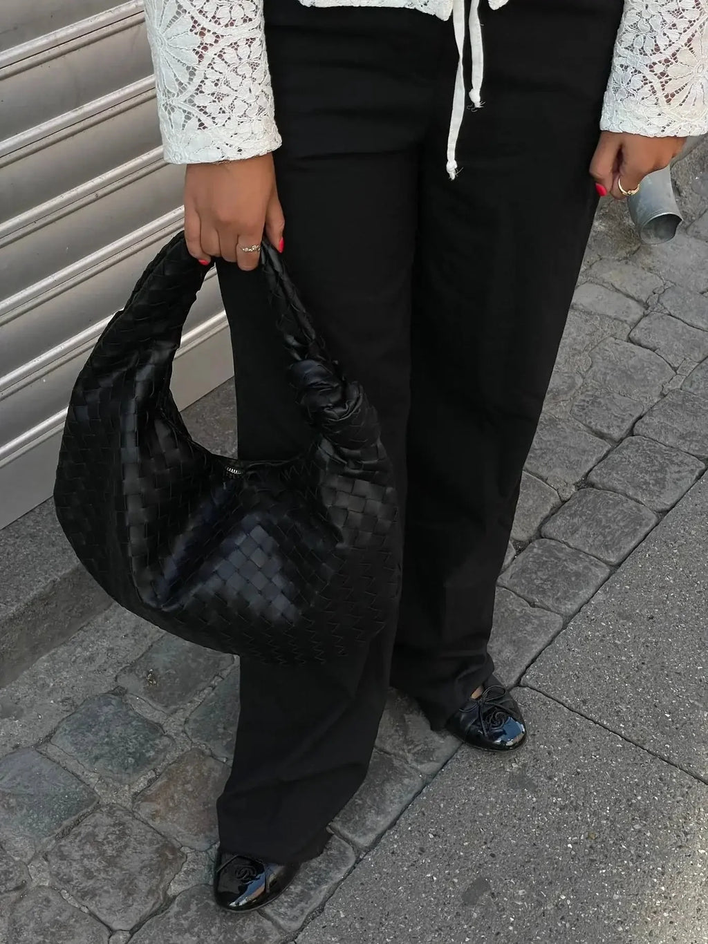 Bolsa tejida mediana