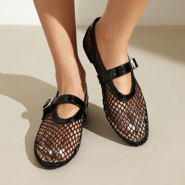 Bailarinas Bianca de malla con hebilla