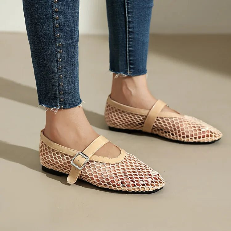 Bailarinas Bianca de malla con hebilla