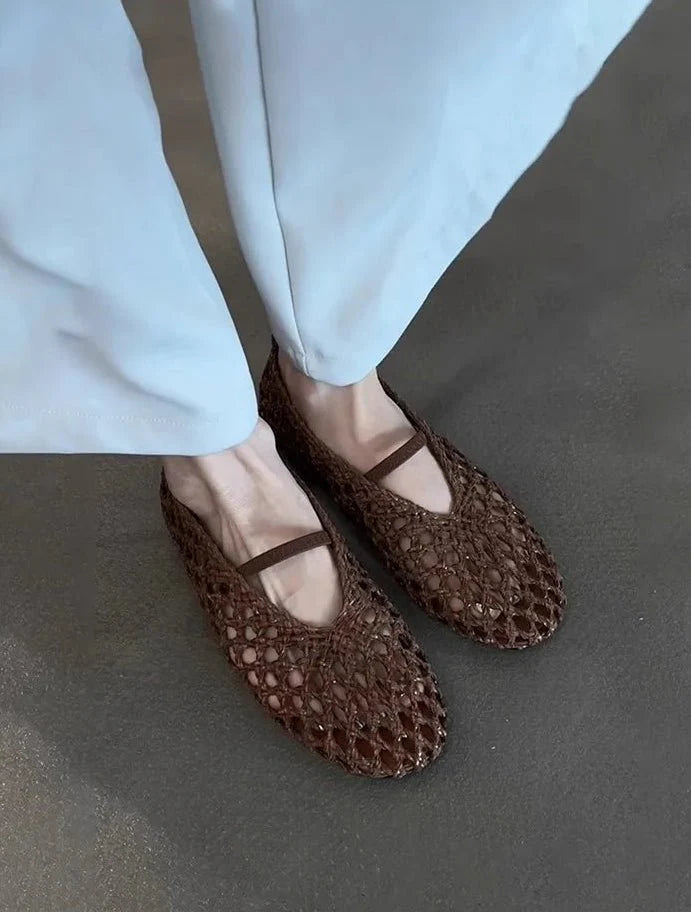 Zapatos Planos Tejidos con Detalles Huecos Francesca