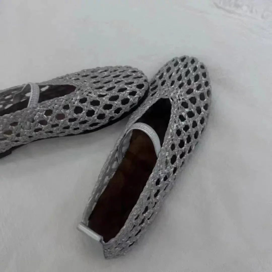 Zapatos Planos Tejidos con Detalles Huecos Francesca