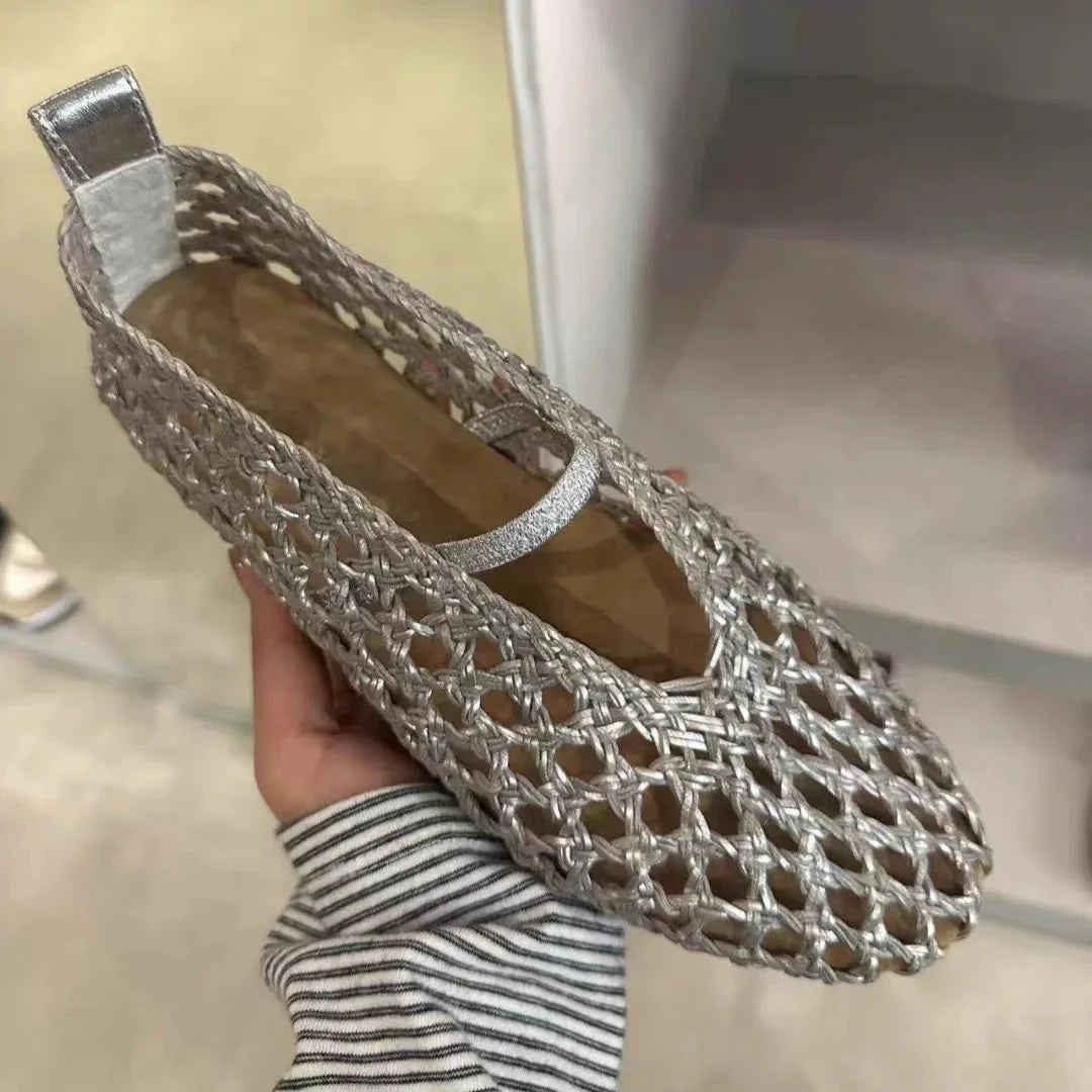 Zapatos Planos Tejidos con Detalles Huecos Francesca