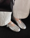Zapatos Planos Lisbeth de Cuero Trenzado