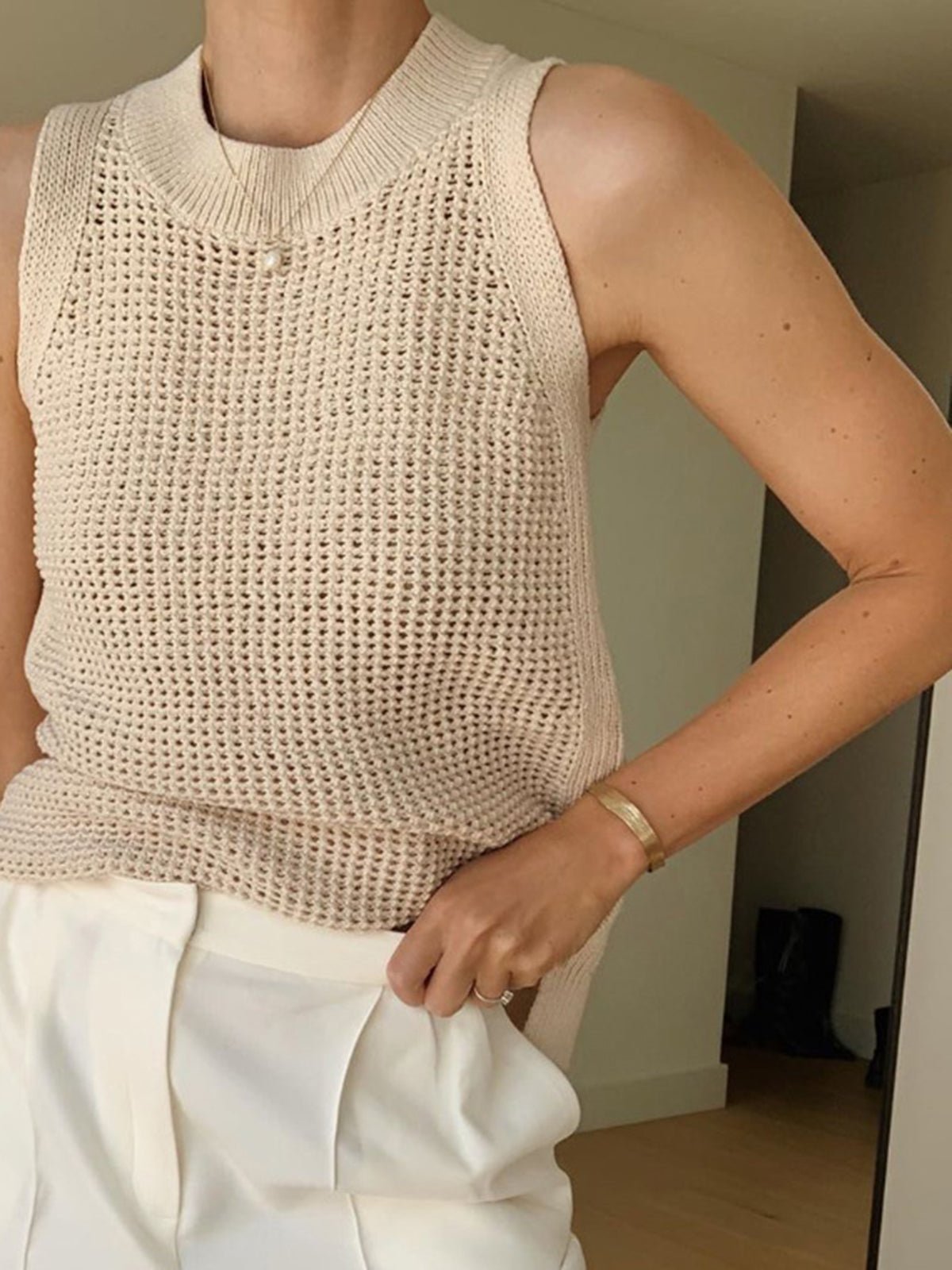 Jamilla Hollow Knit Tank Top